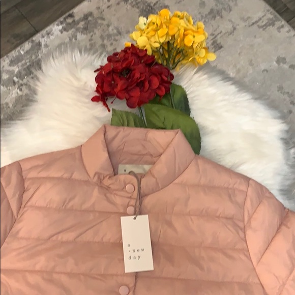 FIRM PRICE! New! Blush Pink Puffer Coat MED - Picture 3 of 5
